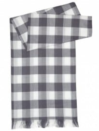 Universal Works Grey Check Cotton Viole Summer Scarf