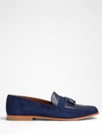 B Store Navy New Mario 4 Tassel Loafers