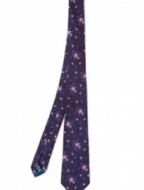 Paul Smith Accessories Violet Floral Jaquard Silk Tie