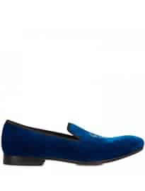 Alexander Mcqueen Skull Embroidered Velvet Slippers