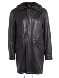 Mcq Alexander Mcqueen Black Perforated Leather Military Parka