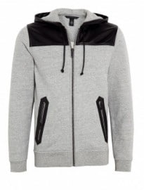 Marc By Marc Jacobs Grey Sweat Leather Yoke Thompson Jacket