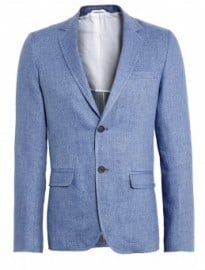 Nicole Farhi Airforce Blue Treated Linen Twill Blazer