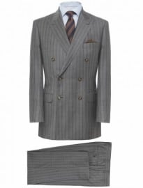 Mens Jules B Two Piece Pinstripe Double Breasted Suit