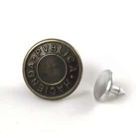 20mm Hammer On Antique Denim Jeans Buttons