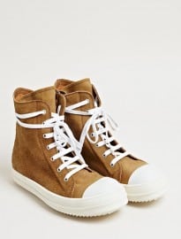 Rick Owens Mens Suede High Top Sneakers