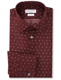 Fitted Burgundy Paisley Squiggle Shirt