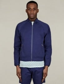 Richard Nicoll Mens Blue Cotton Canvas Harrington Jacket