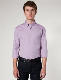 American Apparel Pinpoint Oxford Long Sleeve Button-down With Pocket