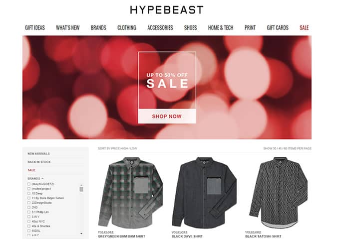 HypeBeast January Sale