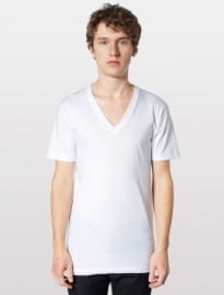 American Apparel Organic Fine Jersey Short Sleeve V-neck
