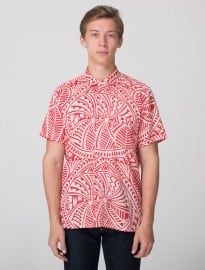 American Apparel Printed Short Sleeve Tropical Button-up With Pocket