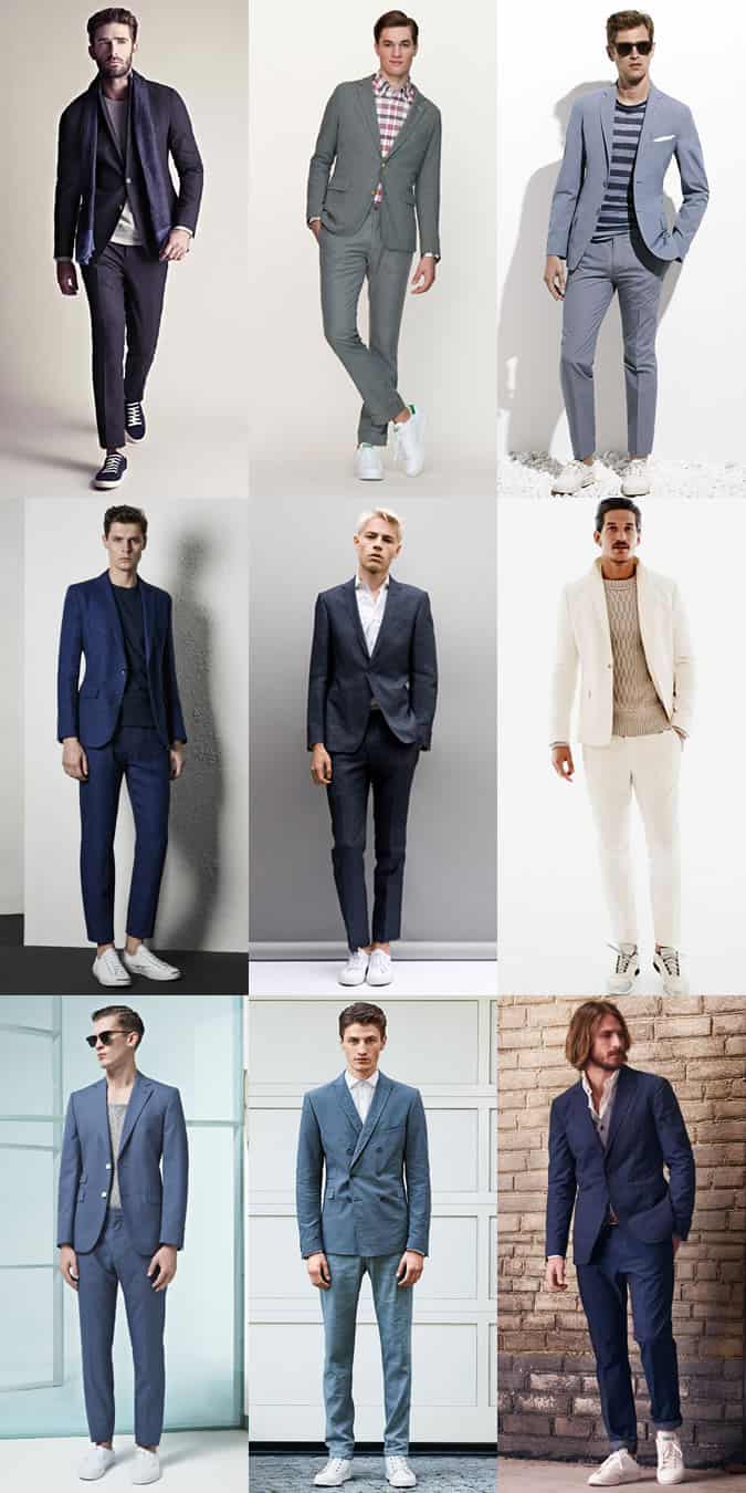 Men's Suit and Trainers Outfit Inspiration Lookbook