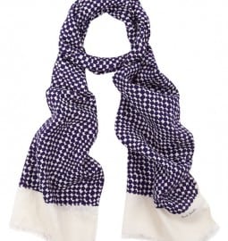Paul Smith Navy Geometric Print Silk Scarf Paul Smith Accessories