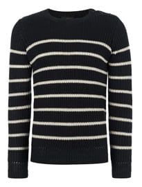 A.p.c. Navy And White Striped Linen Jumper