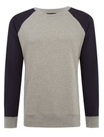 A.p.c. Mid Grey Contrast Sleeve Sweatshirt