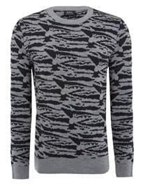 A.p.c. Mid Grey Cotton Jacquard Jumper