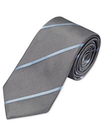 Grey & Sky Stripe Woven Tie
