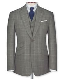 Grey Check Tailored Fit Black Label Suit Jacket