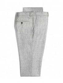Grey Wool Flannel Tailored Trousers