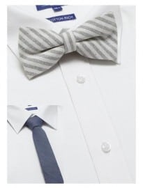 Twin Pack Chambray Tie And Bow Tie Set
