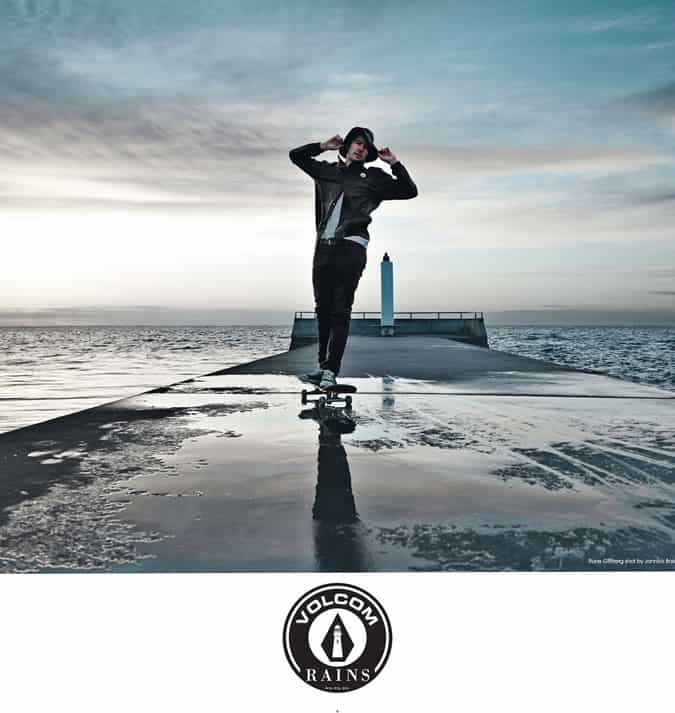 Volcom And Rains Hook-Up For Waterproof Skatewear