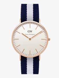 Daniel Wellington Glasgow Rose Gold Canvas Strap Watch