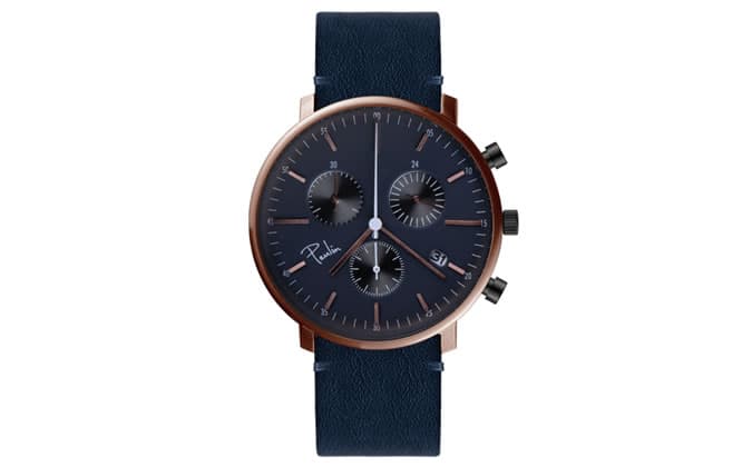 Paulin Navy + Rose Gold Chronograph Watch