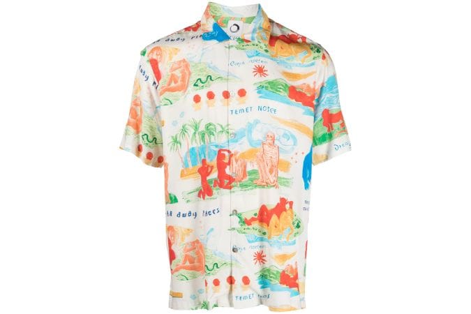 Endless Joy Far Away Places printed short-sleeve shirt