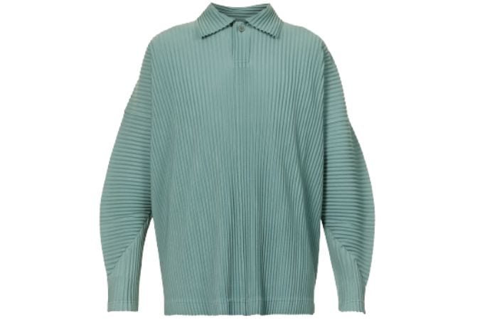 HOMME PLISSE ISSEY MIYAKE Pleated relaxed-fit knitted polo shirt