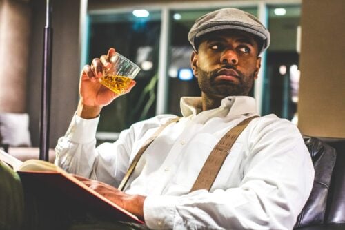 Man Wearing Suspenders