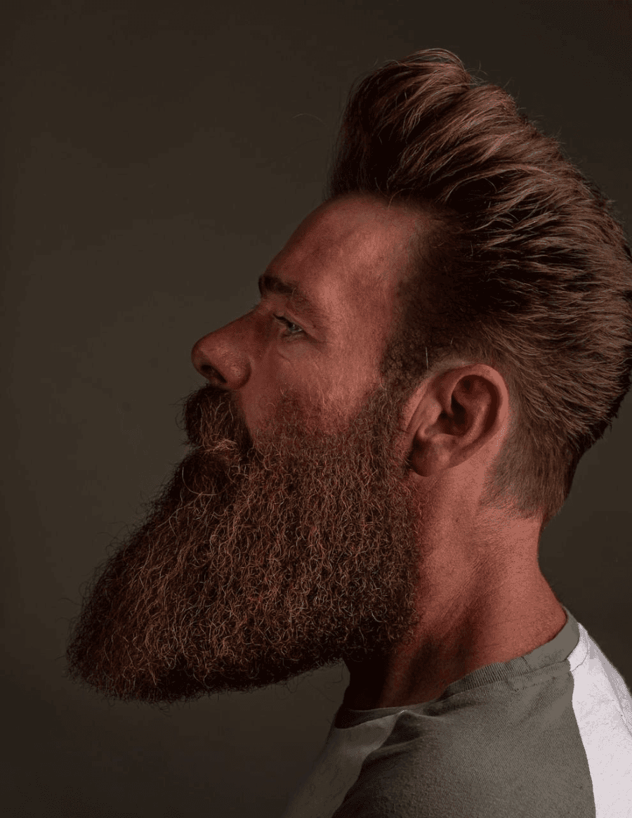 Man with a well groomed angular beard