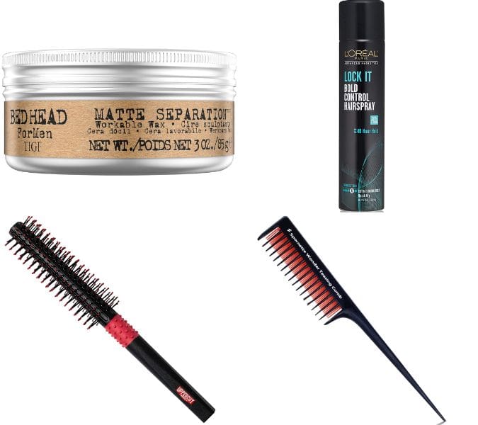 styling products for a modern pompadour hairstyle