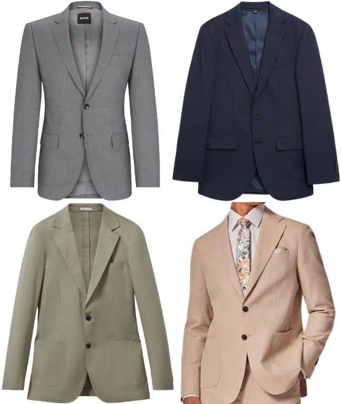 Two-piece suits for a wedding