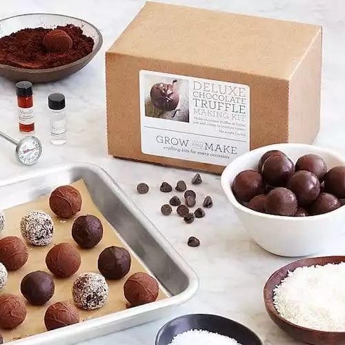 Chocolate Truffle Making Kit (Gift Idea, DIY Activity, Easy Intro to the Art of Chocolate Making). Fun for All Ages! Includes Recipes and Ingredients to make 18 Hand-Rolled Gourmet Chocolate Truffles
