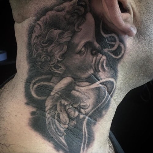 Angel Whispering in Ear Tattoo 