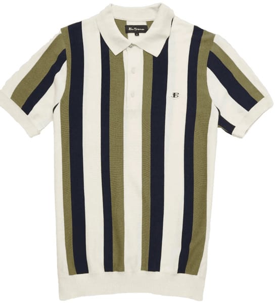 B by Ben Sherman Vertical Stripe Knit Polo