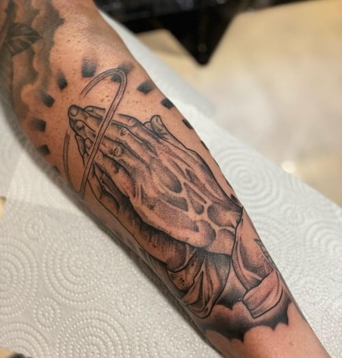 Blackwork forearm tattoo
