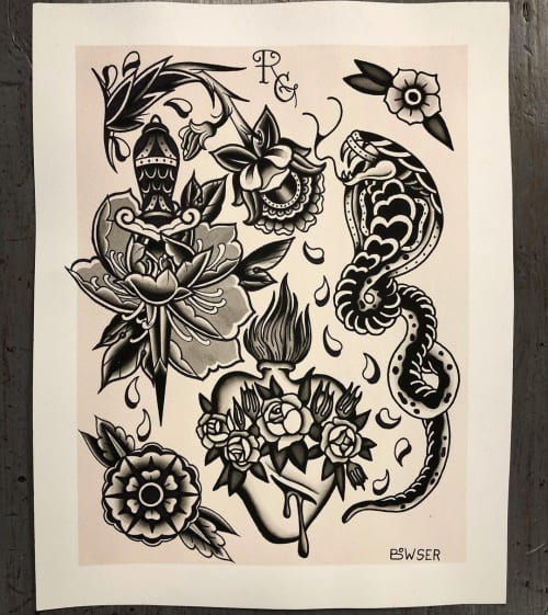 Blackwork tattoo flash_ryangraytattoos