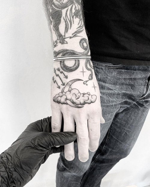 Cloud Hand Tattoo