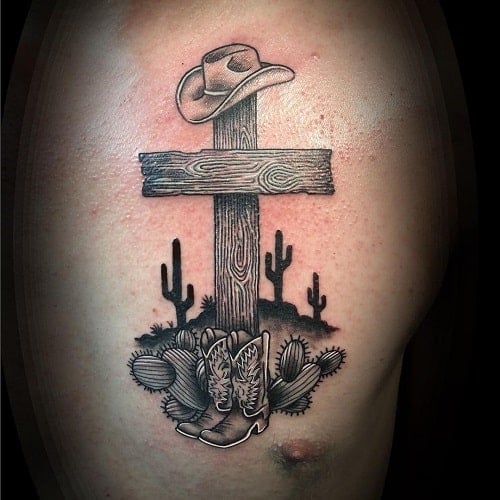 Cowboy Cross Tattoo