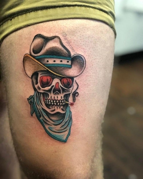 Cowboy Skull Tattoo
