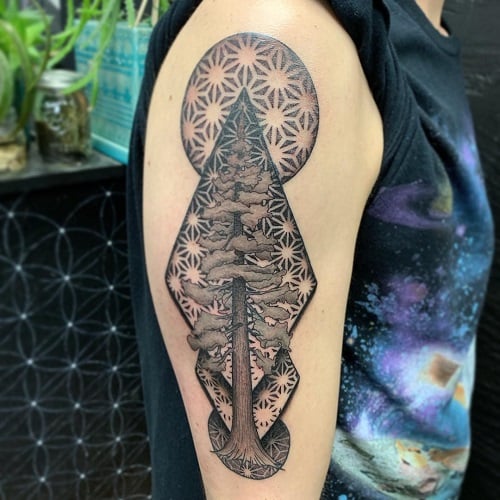 Geometric Tree Tattoo