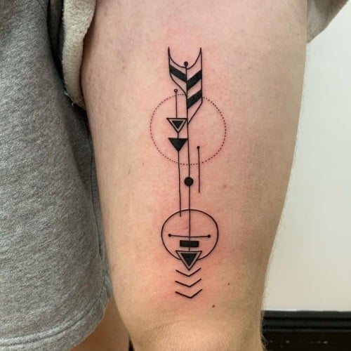 Geometric arrow tattoo