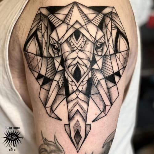 Geometric elephant tattoo