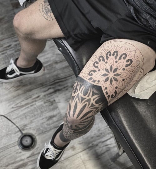Geometric shoulder tattoo