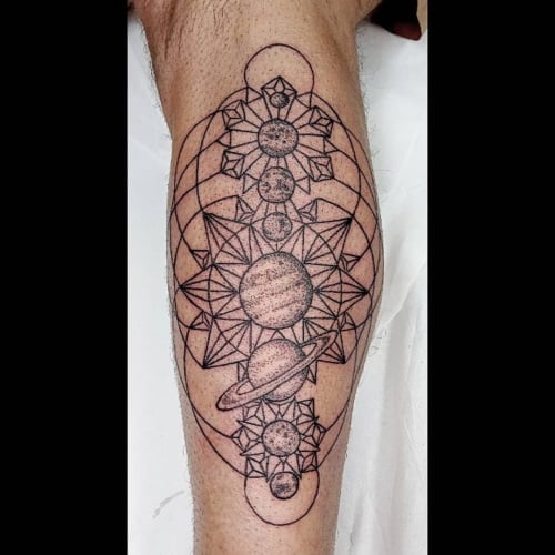 Geometric space tattoo