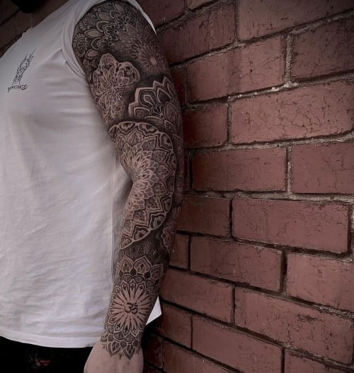 Geometric tattoo sleeve