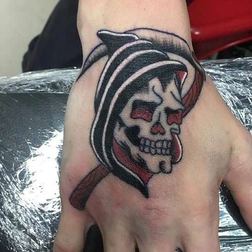 Grim Reaper Hand Tattoo