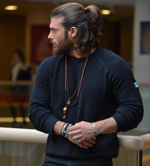 Half Ponytail with Beard